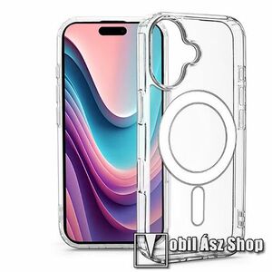 OTT! MAG szilikon védő tok / hátlap - ÁTLÁTSZÓ - MagSafe kompatibilis, erősített sarkok - ERŐS VÉDELEM! - APPLE iPhone 16 Plus kép