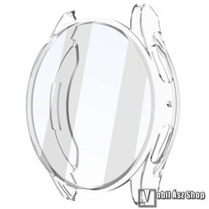 Samsung Galaxy Watch7 44mm, Okosóra szilikontok, Szilikon előlapvédő is, Átlátszó kép