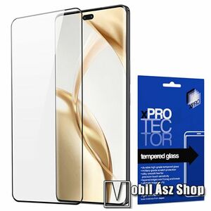 Xpro előlap védő karcálló edzett üveg - FEKETE - 9H, 0, 33mm, A teljes felületén tapad! - A TELJES KIJELZŐT VÉDI! - HUAWEI Honor 200 Pro - GYÁRI kép