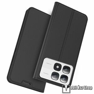 SLIM WALLET notesz / mappa tok - FEKETE - oldalra nyíló, asztali tartó funkciós, bankkártyatartó, szilikon belsővel, mágneses záródás - Xiaomi 14T Pro kép