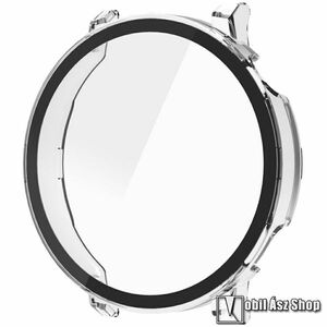 Huawei Watch GT 5 46mm, Okosóra műanyag védőtok, keret, 9H edzett üvegfólia, Átlátszó kép