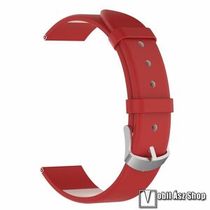 Garmin Lily 2, 2 Classic, Okosóra szíj, Valódi bőr, Csat, 14mm széles, 118+88mm hosszú, Piros kép