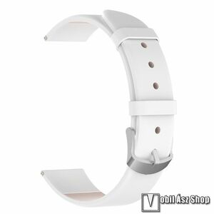 Garmin Lily 2, 2 Classic, Okosóra szíj, Valódi bőr, Csat, 14mm széles, 118+88mm hosszú, Fehér kép