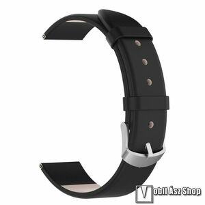 Garmin Lily 2, 2 Classic, Okosóra szíj, Valódi bőr, Csat, 14mm széles, 118+88mm hosszú, Fekete kép