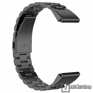 Okosóra szíj, Rozsdamentes acél, Csatos, 20mm széles, QUICKFIT, 210mm hosszú, Fekete, Garmin fenix 8 43mm, fenix® 7S Pro 42mm, Descent Mk3i 43mm, Descent Mk3 43mm, epix Pro Gen 2 42 mm kép