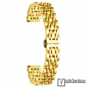 Garmin Lily 2, 2 Classic, Fém okosóra szíj, Rozsdamentes acél, Csatos, 14mm széles, 165mm hosszú, Arany kép