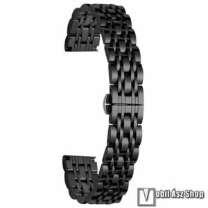 Garmin Lily 2, 2 Classic, Fém okosóra szíj, Rozsdamentes acél, Csatos, 14mm széles, 165mm hosszú, Fekete kép