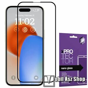 Apple iPhone 16 Pro Max, Xpro Flexible 9H Nano Glass rugalmas edzett üveg, 1db, 0.15 mm vékony, A teljes kijelzőt védi, Fekete kép