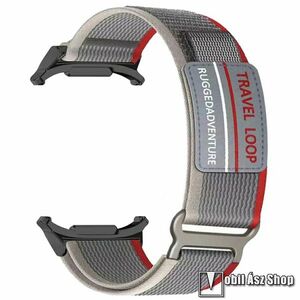 Samsung Galaxy Watch Ultra, Okosóra szíj, Szövet, 145+192mm hosszú, Állítható méret, Szürke kép