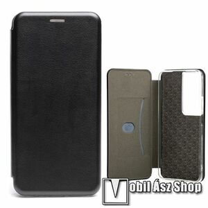 Huawei Honor 90 Smart, X7b 4G, X7b 5G, Play 50 Plus, Play 8T, Telefontok, Notesz, Asztali tartó, Oldalra nyíló, Mágneses, Bankkártyatartó, Ívelt, PU bőr, Szilikon belső, Fekete kép