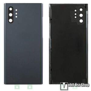 Samsung Galaxy Note10 Plus, Note 10 Plus 5G, Akkufedél, Utángyártott, Kameraüveggel, Ragasztóval, Fekete kép