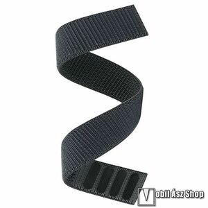 Okosóra szíj, Szövet, Tépőzáras, 220mm hosszú, Teleszkóp nélkül, 22mm, Átfűzős kivitel, Szürke, Garmin fenix 8 47mm, 7, 7 Pro, 6, 6 Pro, 5, 5 Plus, Forerunner 935, 945, Approach S60, Quatix 5, 5 Sapphire, Epix Gen2 kép