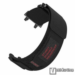 Xiaomi Amazfit T-Rex 3, Okosóra szíj, Légáteresztő szövet, Tépőzáras, 175mm hosszú, Fekete kép