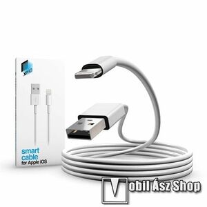 XPRO Smart Cable adatkábel és töltő, USB - Lightning, 1m hosszú, 480Mbps, 12W, 5V / 2.4A, gyorstöltés támogatás, Fehér kép
