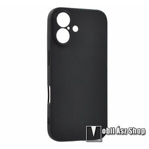 Apple iPhone 16, Telefontok, Szilikon, Kameravédelemmel, Matt, Fekete kép