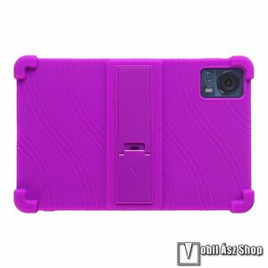 Doogee T20, T20S, Tablet védőtok, Szilikon, Kitámasztó, Ütésálló, Lila kép