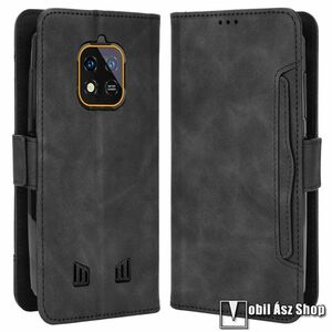 Oukitel WP18, Telefontok, Notesz, Asztali tartó, Oldalra nyíló, Mágneses, Bankkártyatartó, PU bőr, TPU, Fekete kép