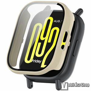 Xiaomi Redmi Watch 5 Lite, Okosóra műanyag védőtok, Keret, 9H edzett üvegfólia, Csontfehér kép