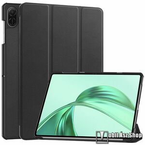 Honor Pad X8a, Tablet tok, Mappa, Oldalra nyíló, Trifold asztali tartó, Mágneses záródás, PU bőr, Műanyag, Fekete kép