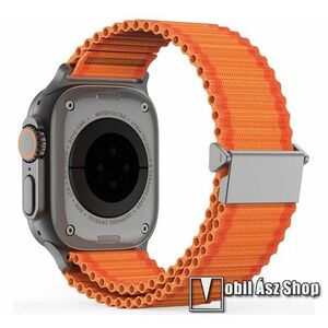 DUX DUCIS YC, Okosóra Trail Band sportszíj, Szövet, Csatos, Légáteresztő, Széles hullámos kialakítás, Narancssárga, Apple Watch Series 1, 2, 3 42mm, 4, 5, 6, SE 44mm, 7, 8, 9 45mm, 10 46mm, Ultra, Ultra 2 49mm kép