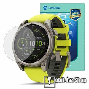 Garmin fenix® 8 47mm AMOLED, 8 47mm Solar, Sunshine Hydrogel TPU okosóra képernyővédő fólia, Ultra Clear, Önregeneráló!, 1db kép