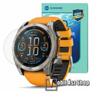 Garmin fenix® 8 51mm AMOLED, 51mm Solar, Sunshine Hydrogel TPU okosóra képernyővédő fólia, Ultra Clear, Önregeneráló!, 1db kép