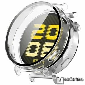 Huawei Watch GT 5 41mm, Okosóra műanyag védőtok, Keret, 9H edzett üvegfólia, Átlátszó kép