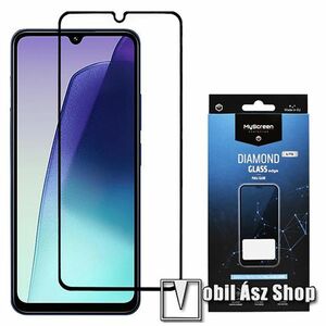 Xiaomi Poco C75, Redmi 14R, 14C, Myscreen Diamond Glass Lite Edge előlap védő karcálló edzett üveg, 9H, 0.33 mm, A teljes felületén tapad, A teljes kijelzőt védi, Fekete kép