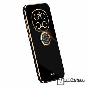 Honor Magic7 Pro, Xinli telefontok, TPU, szilikon, Kameravédelem, Ujjgyűrű, Fekete kép