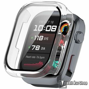 Huawei Watch D2, Okosóra műanyag védőtok, Keret, 9H edzett üvegfólia, Átlátszó kép