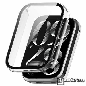 Xiaomi Smart Band 9 Pro, Okosóra műanyag védőtok, Keret, 9H edzett üvegfólia, Átlátszó kép