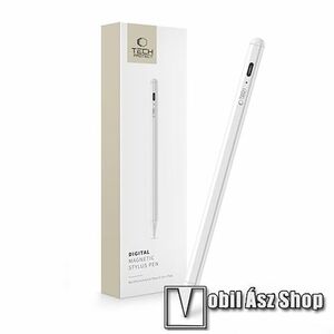 Tech Protect Digital Magnetic Stylus, Érintőképernyő ceruza, Aktív, Kapacitív, Type-C port, Apple Pencil, iPad, iPad Air kompatibilis, Mágneses csatlakozás, Jelző LED, Fehér kép
