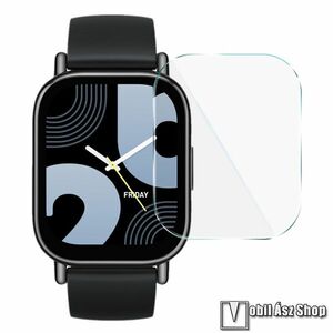 Xiaomi Redmi Watch 5 Lite, IMAK okosóra előlap védő karcálló edzett üveg, 1db, 0.3mm, 9H, Felhelyezést segítő kerettel, A képernyő sík részét védi, Átlátszó kép