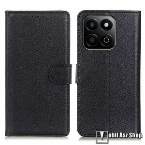 Honor 200 Smart, X7c, Play 60 Plus, Wallet telefontok, Notesz, Oldalra nyíló, Asztali tartó, Bankkártyatartó, Mágneses zárófül, PU bőr, Szilikon belső, Fekete kép