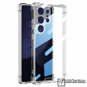 Samsung Galaxy S25 Ultra, GKK telefontok, Műanyag, Szilikon keret, Légpárnás sarkok, Átlátszó kép