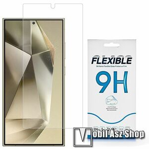 Samsung Galaxy S25 Ultra, Flexible 9H Nano Glass rugalmas edzett üveg képernyővédő fólia, 0.15 mm vékony, A képernyő sík részét védi, Átlátszó kép