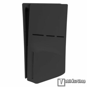 Szilikon védőtok, borítás SONY Playstation 5 Slim (PS5 Slim) konzolhoz, Lemezes kiadáshoz, 2 részes, Csúszásmentes felület, Hőelvezető nyílások, Fekete kép