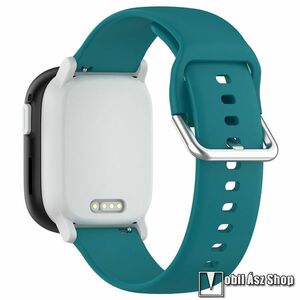 Okosóra szíj, Szilikon, 20mm széles, 130mm+87mm hosszú, Csatos, Világoszöld, Garmin Bounce, Forerunner 165, vívoactive 5, Galaxy Watch7, Watch FE, Watch Fit 3, Amazfit GTS 4, Haylou LS02 Pro kép