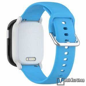 Okosóra szíj, Szilikon, 20mm széles, 130mm+87mm hosszú, Csatos, Világoskék, Garmin Bounce, Forerunner 165, vívoactive 5, Galaxy Watch7, Watch FE, Watch Fit 3, Amazfit GTS 4, Haylou LS02 Pro kép
