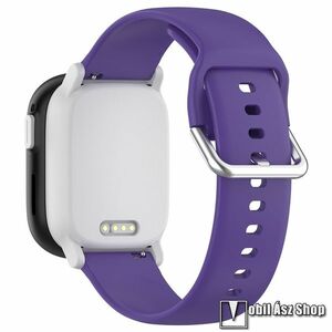 Okosóra szíj, Szilikon, 20mm széles, 130mm+87mm hosszú, Csatos, Lila, Garmin Bounce, Forerunner 165, vívoactive 5, Galaxy Watch7, Watch FE, Watch Fit 3, Amazfit GTS 4, Haylou LS02 Pro kép