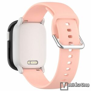 Okosóra szíj, Szilikon, 20mm széles, 130mm+87mm hosszú, Csatos, Rózsaszín, Garmin Bounce, Forerunner 165, vívoactive 5, Galaxy Watch7, Watch FE, Watch Fit 3, Amazfit GTS 4, Haylou LS02 Pro kép