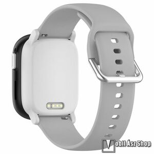 Okosóra szíj, Szilikon, 20mm széles, 130mm+87mm hosszú, Csatos, Szürke, Garmin Bounce, Forerunner 165, vívoactive 5, Galaxy Watch7, Watch FE, Watch Fit 3, Amazfit GTS 4, Haylou LS02 Pro kép