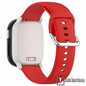 Okosóra szíj, Szilikon, 20mm széles, 130mm+87mm hosszú, Csatos, Piros, Garmin Bounce, Forerunner 165, vívoactive 5, Galaxy Watch7, Watch FE, Watch Fit 3, Amazfit GTS 4, Haylou LS02 Pro kép