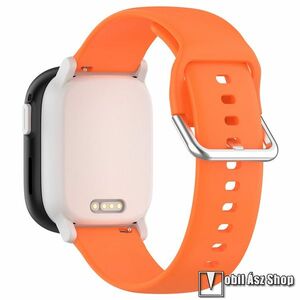 Okosóra szíj, Szilikon, 20mm széles, 130mm+87mm hosszú, Csatos, Narancssárga, Garmin Bounce, Forerunner 165, vívoactive 5, Galaxy Watch7, Watch FE, Watch Fit 3, Amazfit GTS 4, Haylou LS02 Pro kép