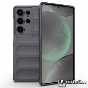 Samsung Galaxy S25 Ultra, OTT! Rugged Shock, Telefontok, Szilikon, Mikroszálas szövettel bevont belsővel, Ütésálló, Kameravédelem, Sötétszürke kép