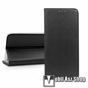 Samsung Galaxy S25 (SM-S937), Slim telefontok, Notesz, Asztali tartó, Oldalra nyíló, Mágneses, Bankkártyatartó, PU bőr, TPU, Fekete kép