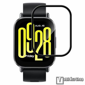 Xiaomi Redmi Watch 5 Active, Okosóra Flexible Nano Glass rugalmas edzett üveg, Üvegfólia, Fekete, 1db, 3D Curved, PMMA, 9H, A teljes kijelzőt védi kép