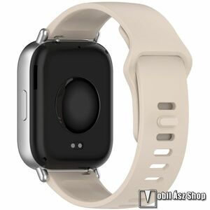 Okosóra szíj, Szilikon, Sport, Állítható, 118+98, 5mm hosszú, 22mm széles, Csontfehér, Garmin Forerunner 265, Venu 3 45mm, Xiaomi Watch S1 Pro, Amazfit GTR 4 46mm, Huawei Watch Ultimate, Watch4 Pro, Realme Watch 3 Pro kép