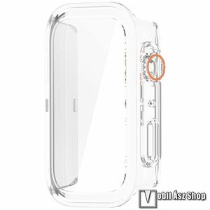 Xiaomi Smart Band 9 Active, Okosóra műanyag védőtok, Keret, 9H edzett üvegfólia, Átlátszó kép