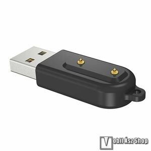 Huawei Band 6, 7, 8, 9, 10, Watch fit, 2, 3, Band 6, 7, 9, Okosóra töltő, 5V/1A, hordozható, USB port, Kulcstartó, Fekete kép